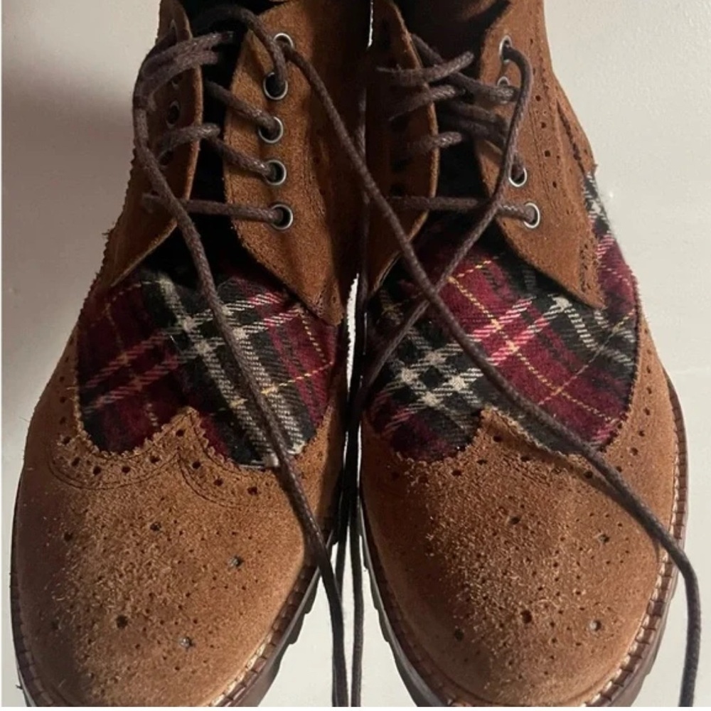 Bruno Magli Brown and Plaid Men's Oxfords